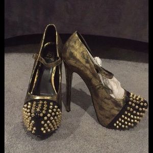 Black and Gold Heels